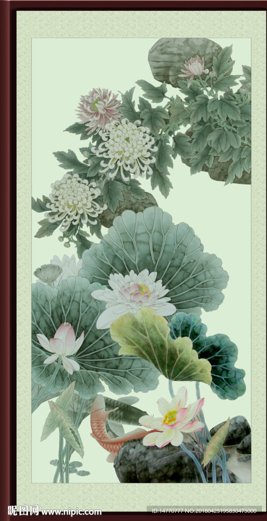 竖幅荷花