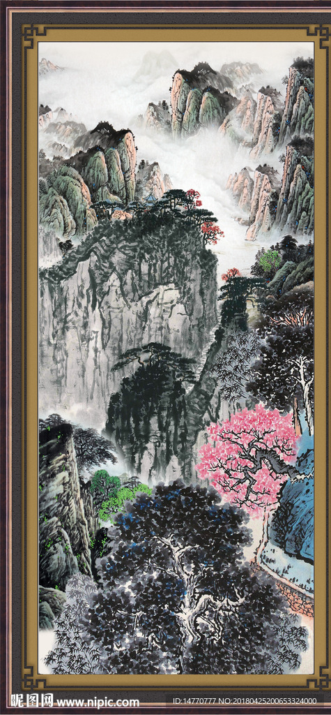 竖幅国画风景