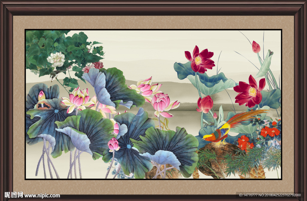 国画荷花