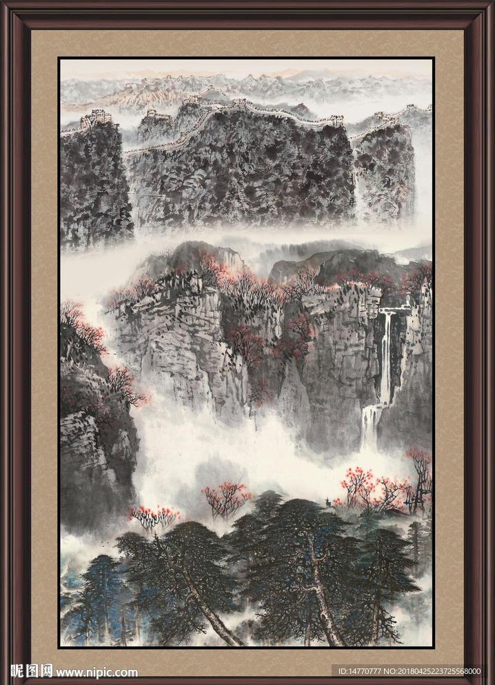 水墨国画 长城