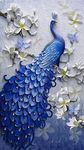 珍珠蓝色孔雀装饰画