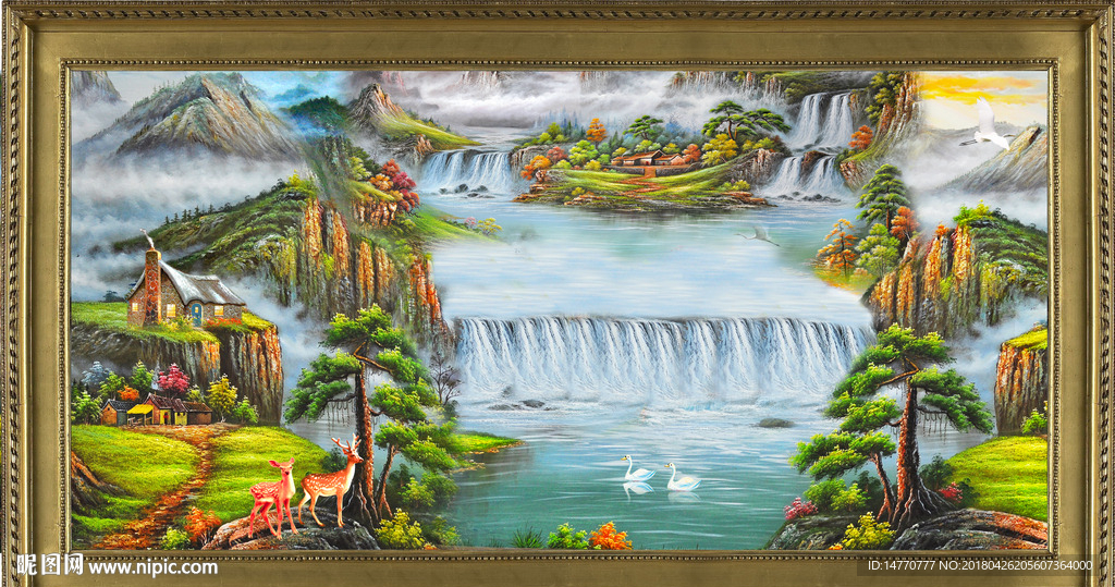 山水油画风景