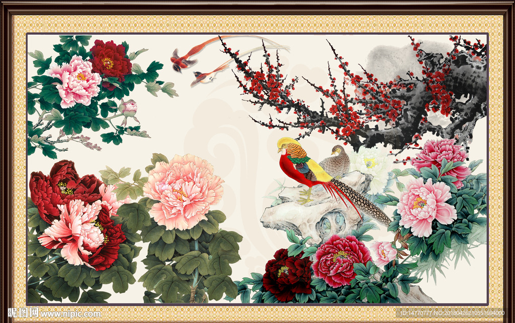 梅花牡丹图