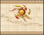 九鱼图中式花纹瓷砖