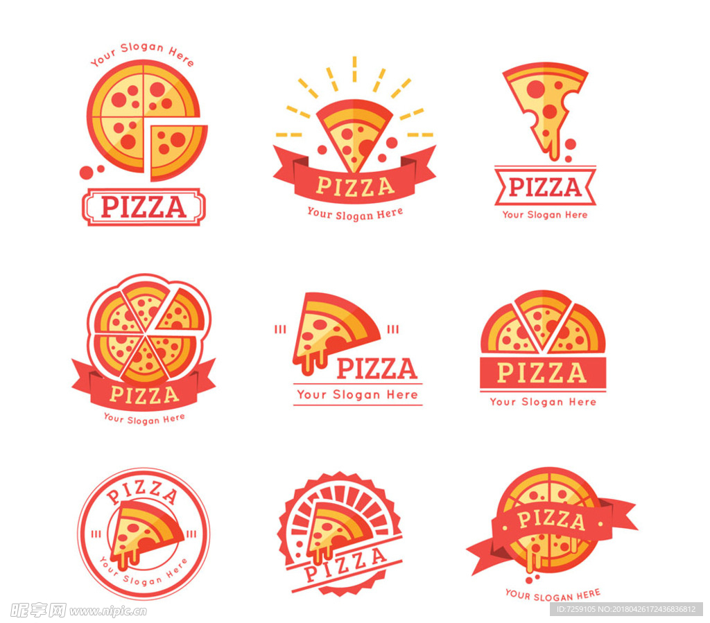 彩色披萨标志