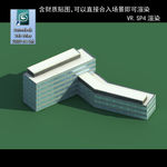 写字楼 现代办公楼 建筑模型图