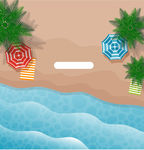 卡通海滩阳光