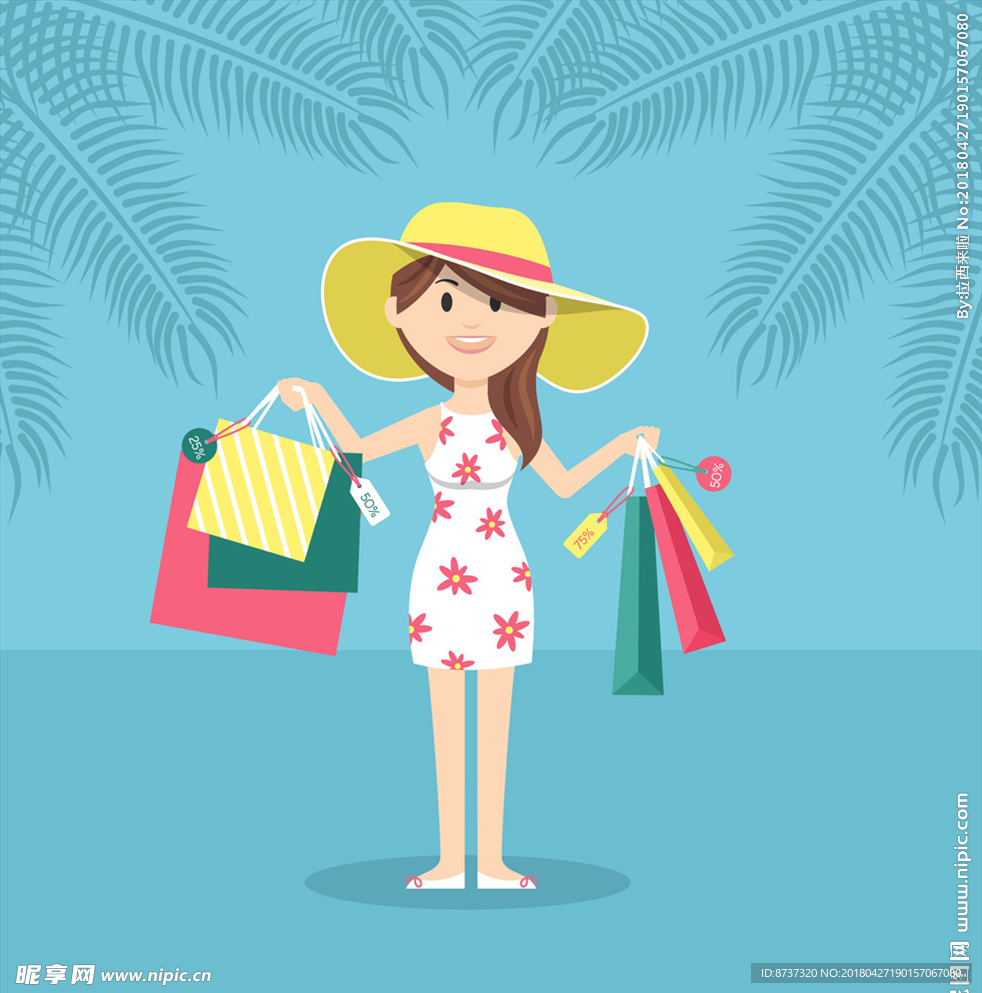 夏季购物图片
