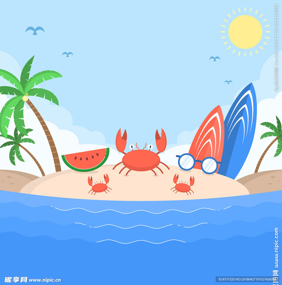 卡通图像夏天