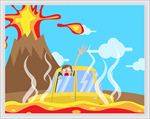 火山爆发插画图片