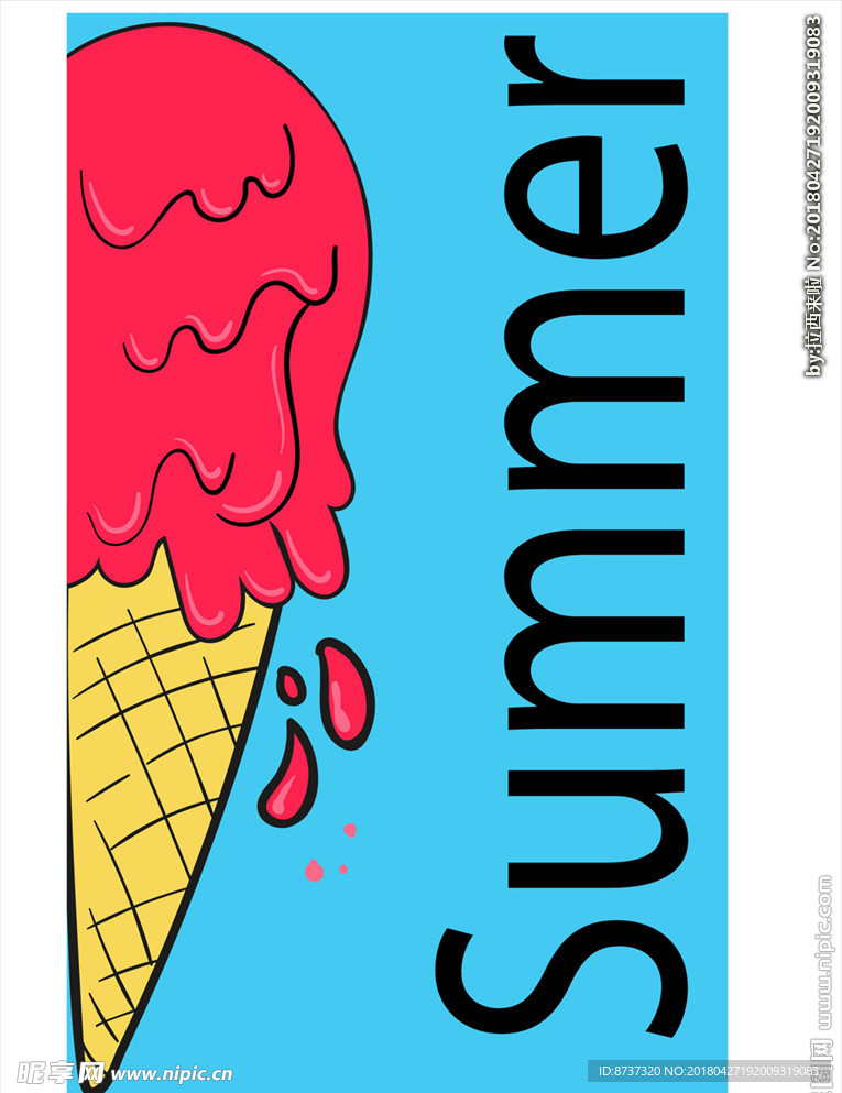 冰淇淋抽象插画图片