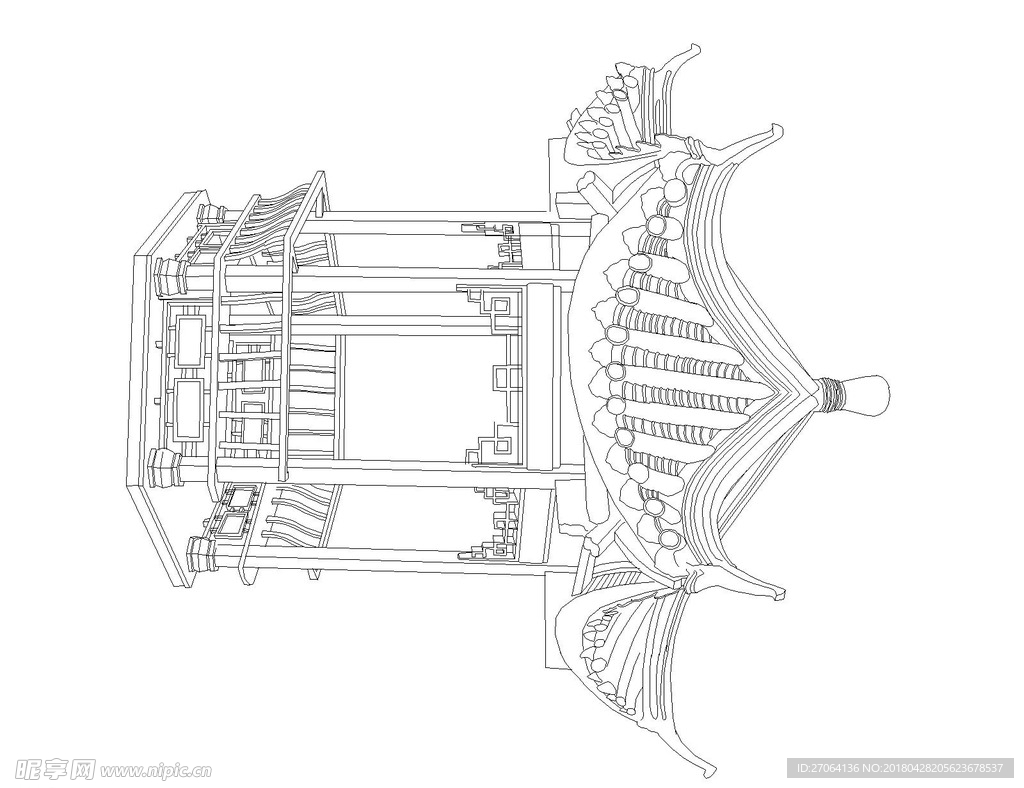 CAD 亭子