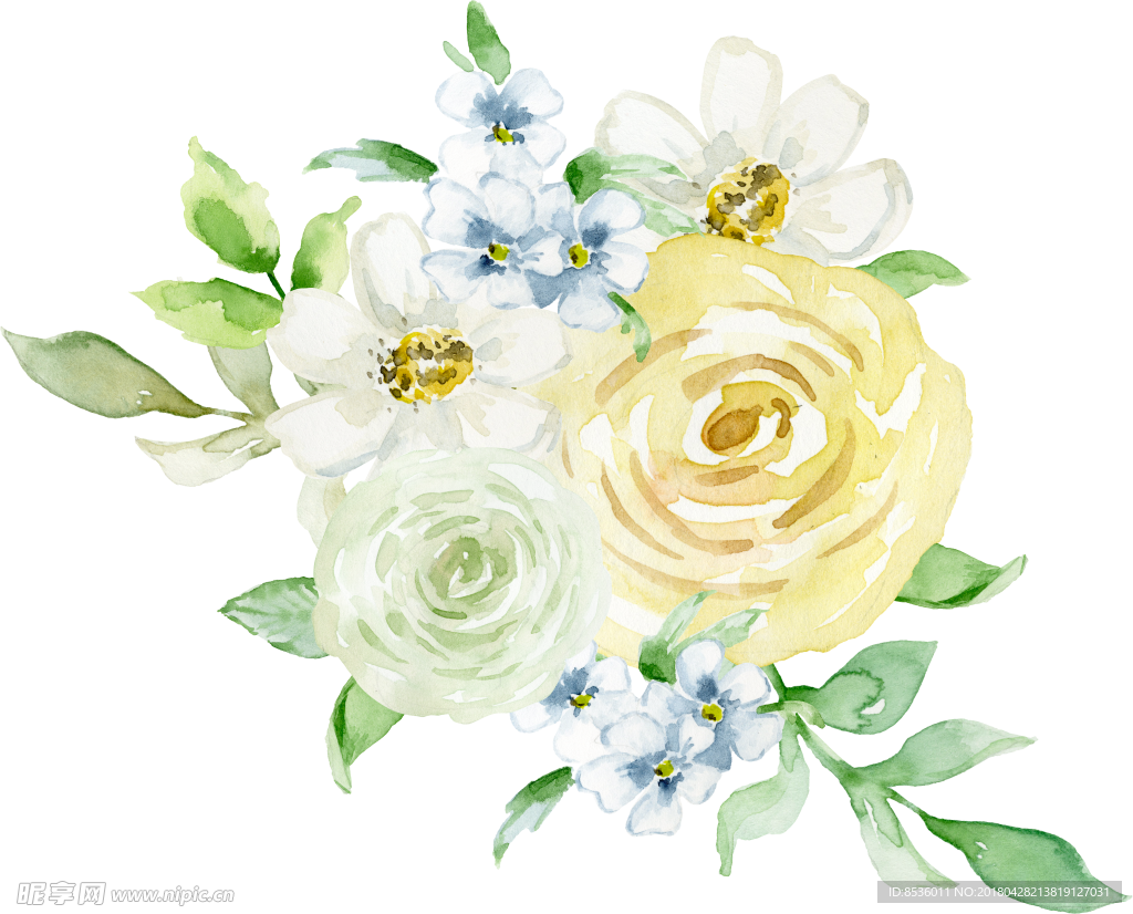 彩绘花卉花束