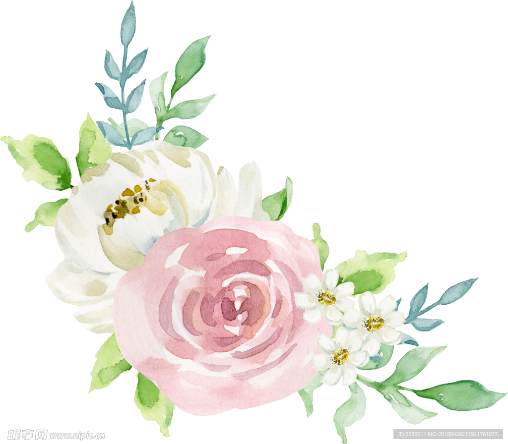 彩绘花卉花束