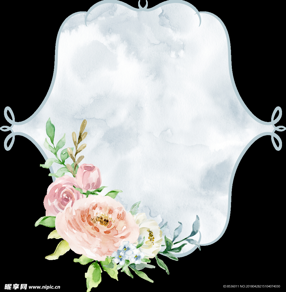 彩绘花卉花束