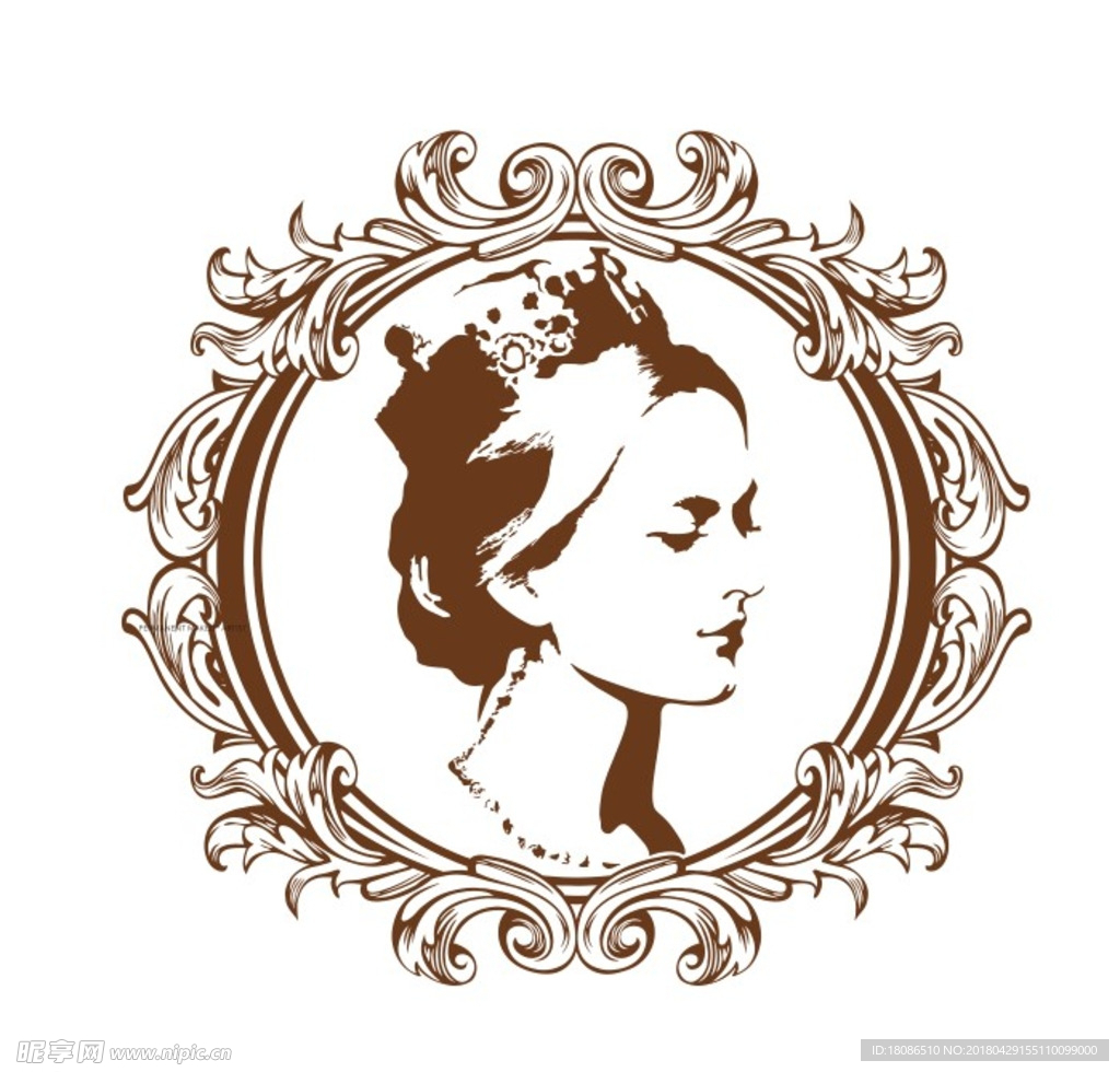 女王 欧式logo花边