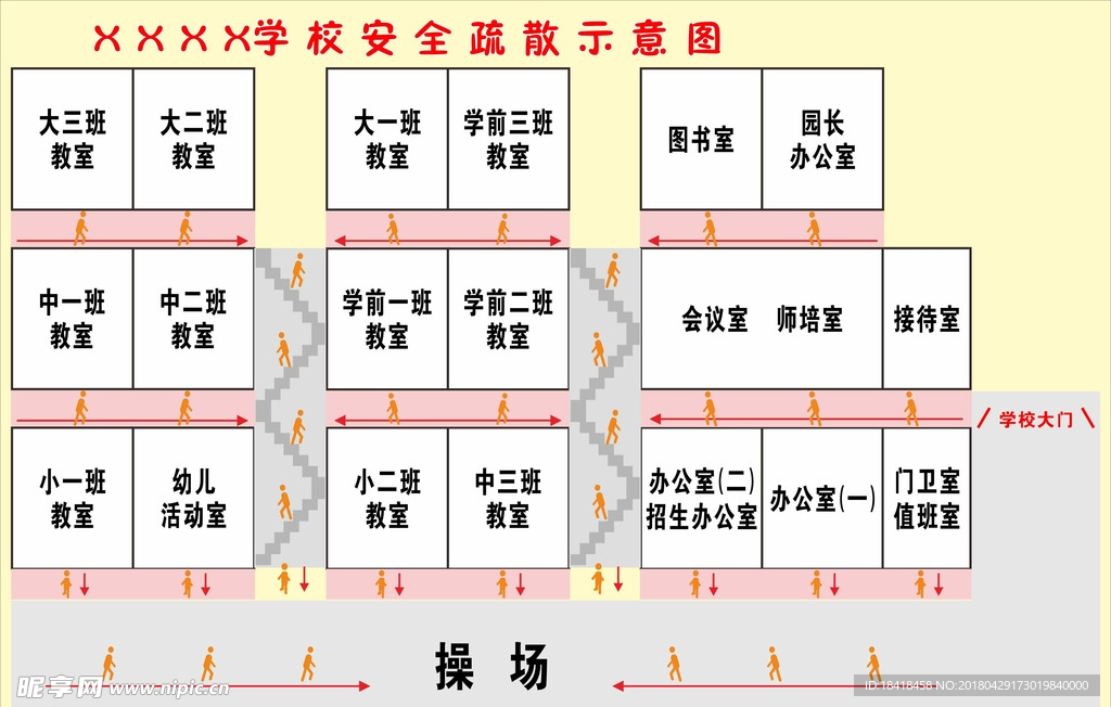 幼儿园安全疏散示意图