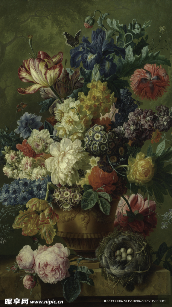 欧式古典花卉油画装饰画
