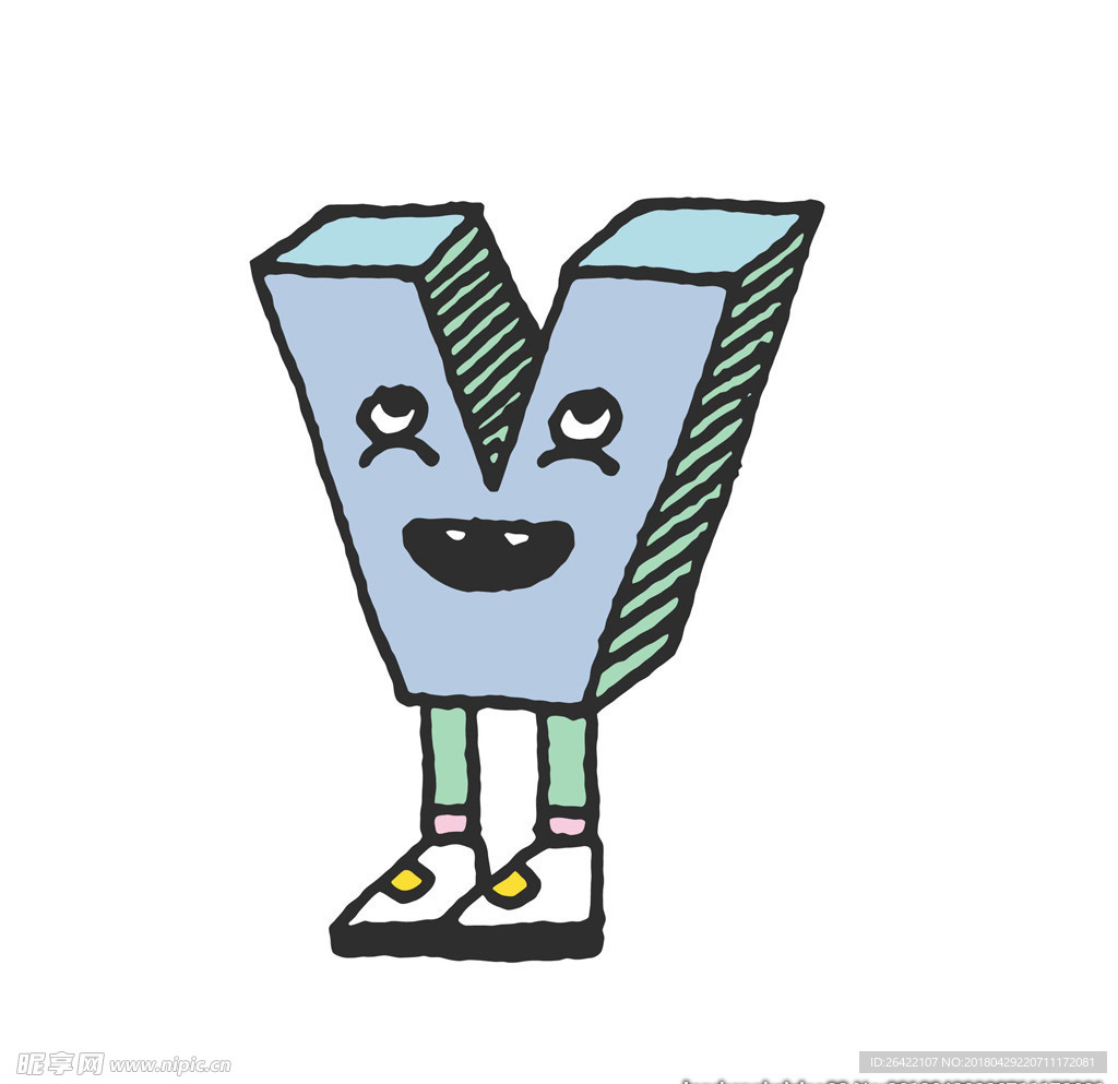 卡通可爱动物字母