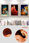 欧式美女油画玄关会所酒吧无框画