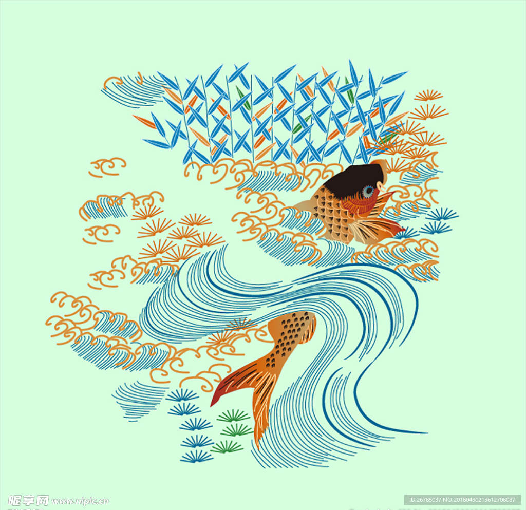 工笔画金鱼