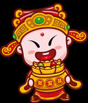 招财童子财神聚宝盆