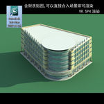 写字楼 现代办公楼 建筑模型图
