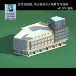 写字楼 现代办公楼 建筑模型图