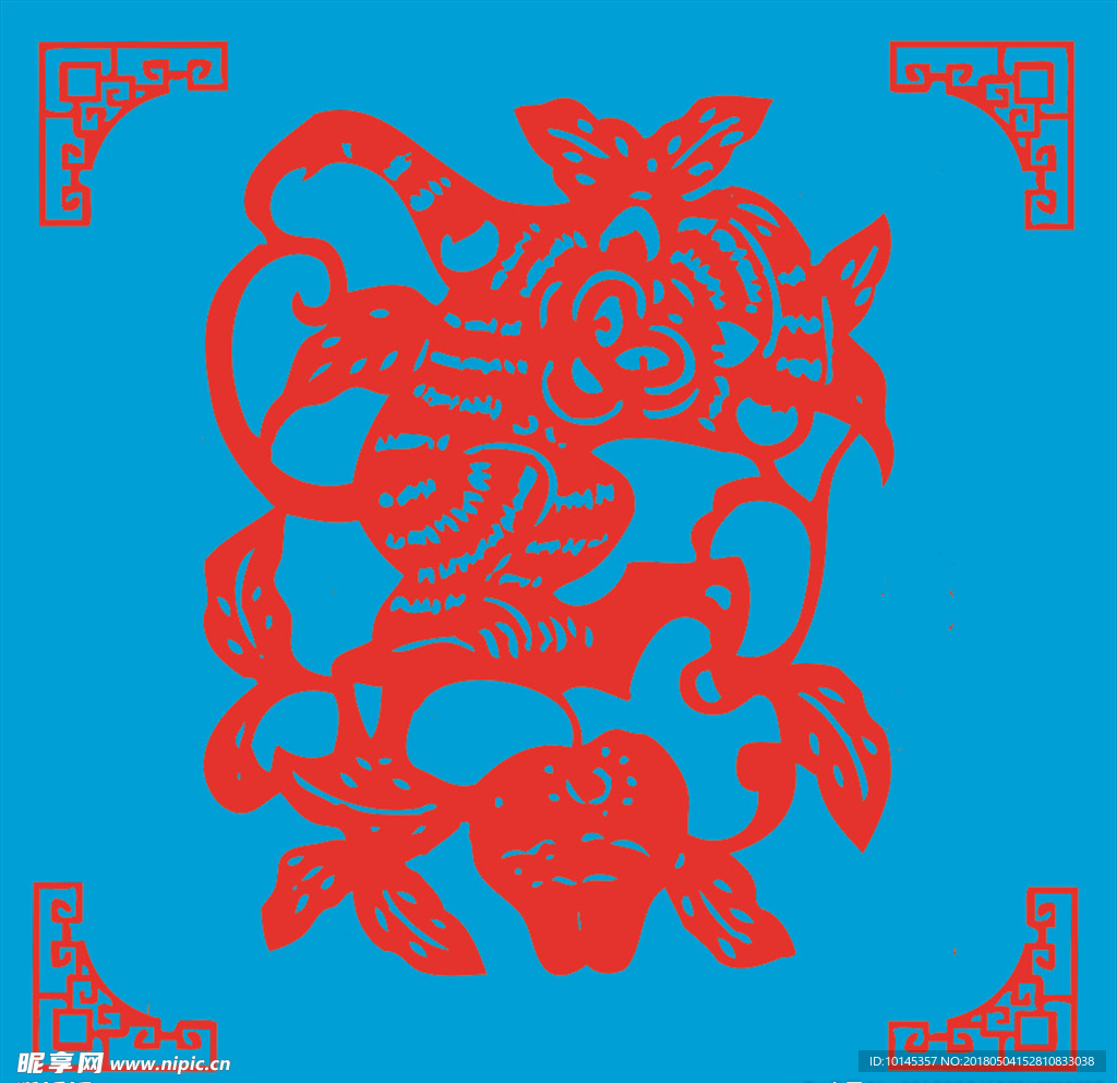 猴子剪纸