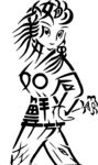 创意 手绘 美女 文字 线条