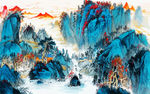 手绘山水画