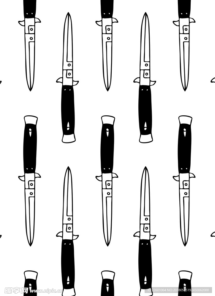 满身刀具面料印花底纹AI矢量图