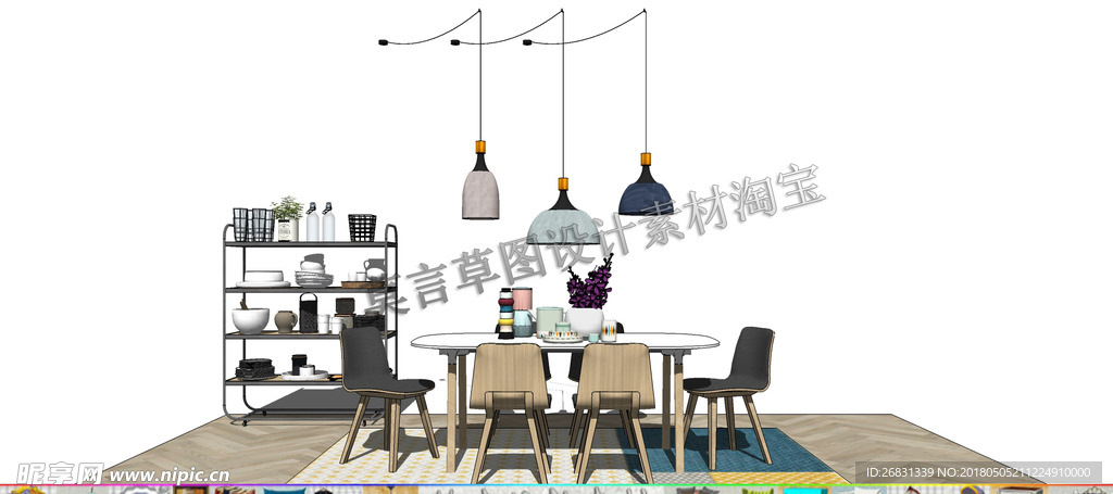 日式北欧餐厅家具软装
