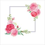 水彩花卉边框