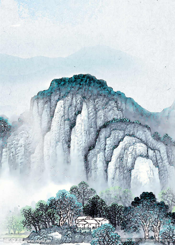 山水画背景 山水背景 水墨背景