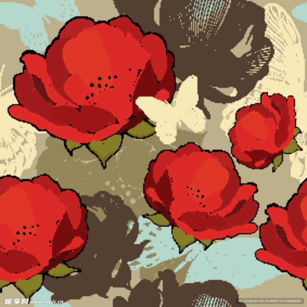 花卉无缝印花图案