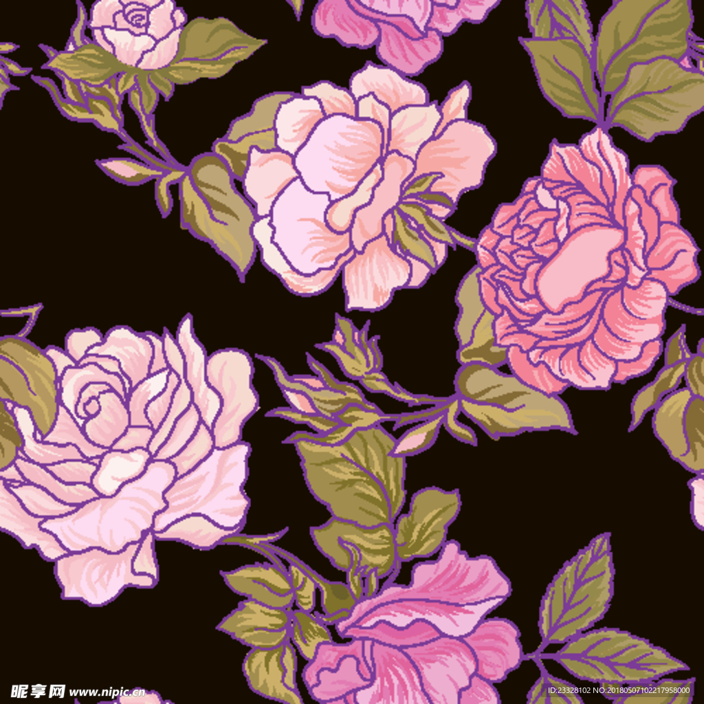 花卉无缝印花图案