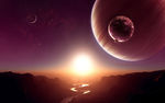 星球太阳升起