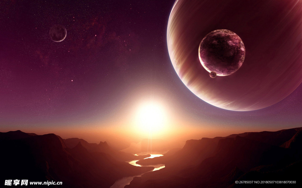 星球太阳升起