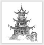 手绘线条建筑