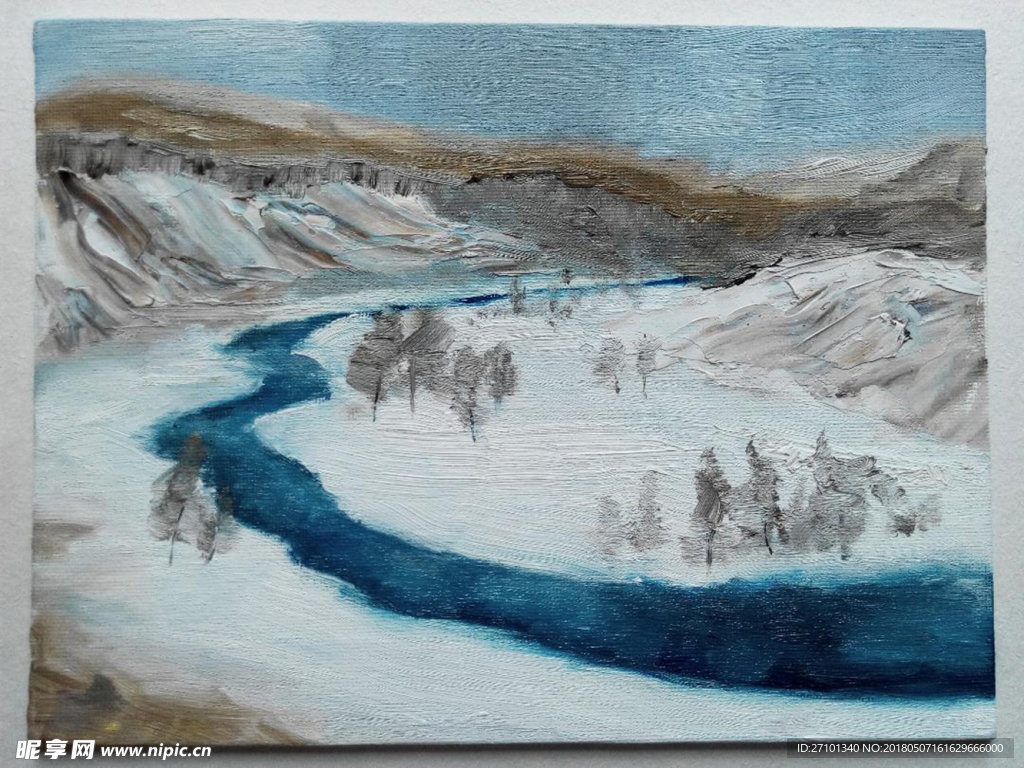 雪景油画