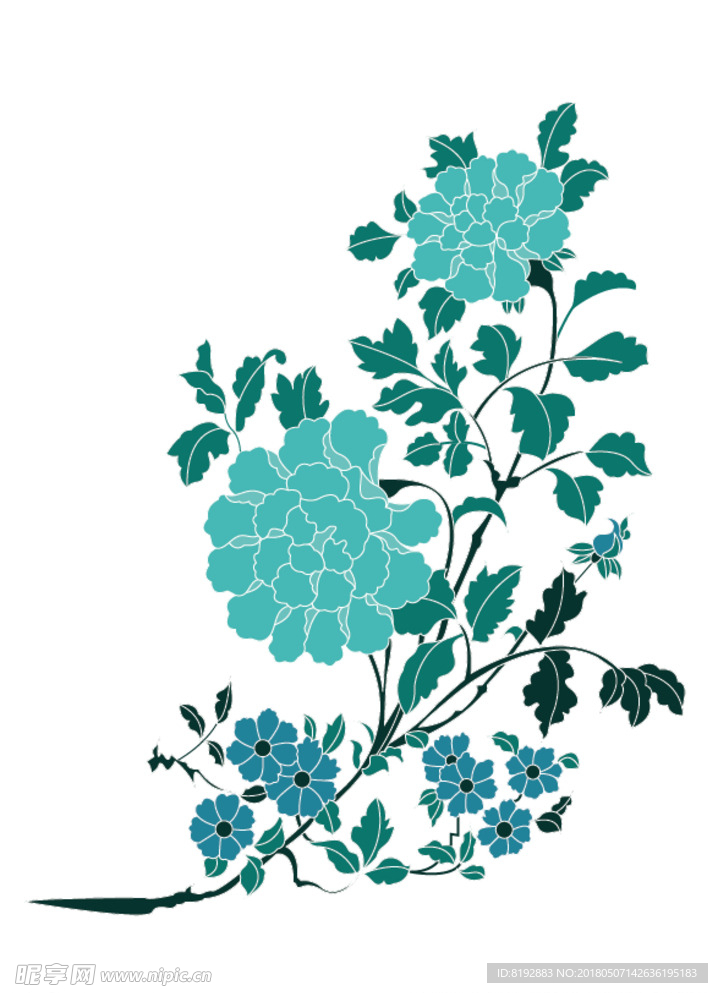 中国古典装饰花 花朵 古典花