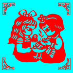 小女孩和鸟剪纸