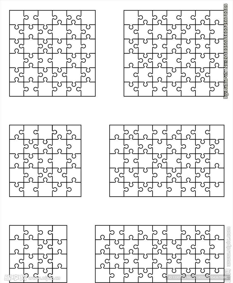 空白拼图模板