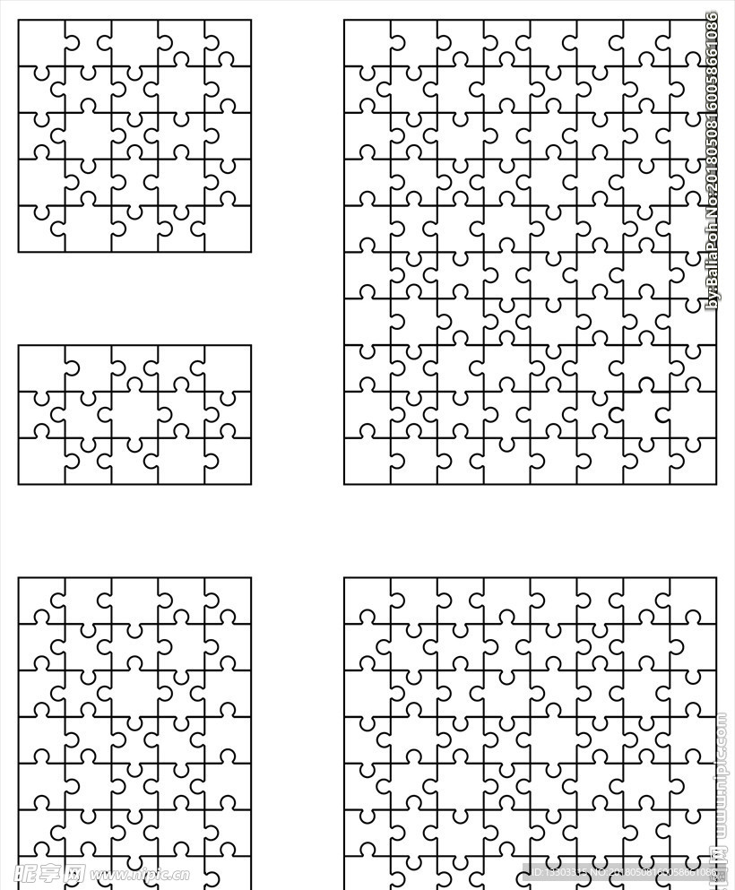 空白拼图模板