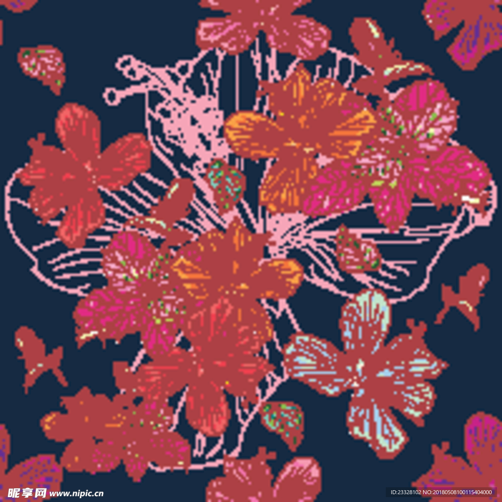 植物无缝印花图案