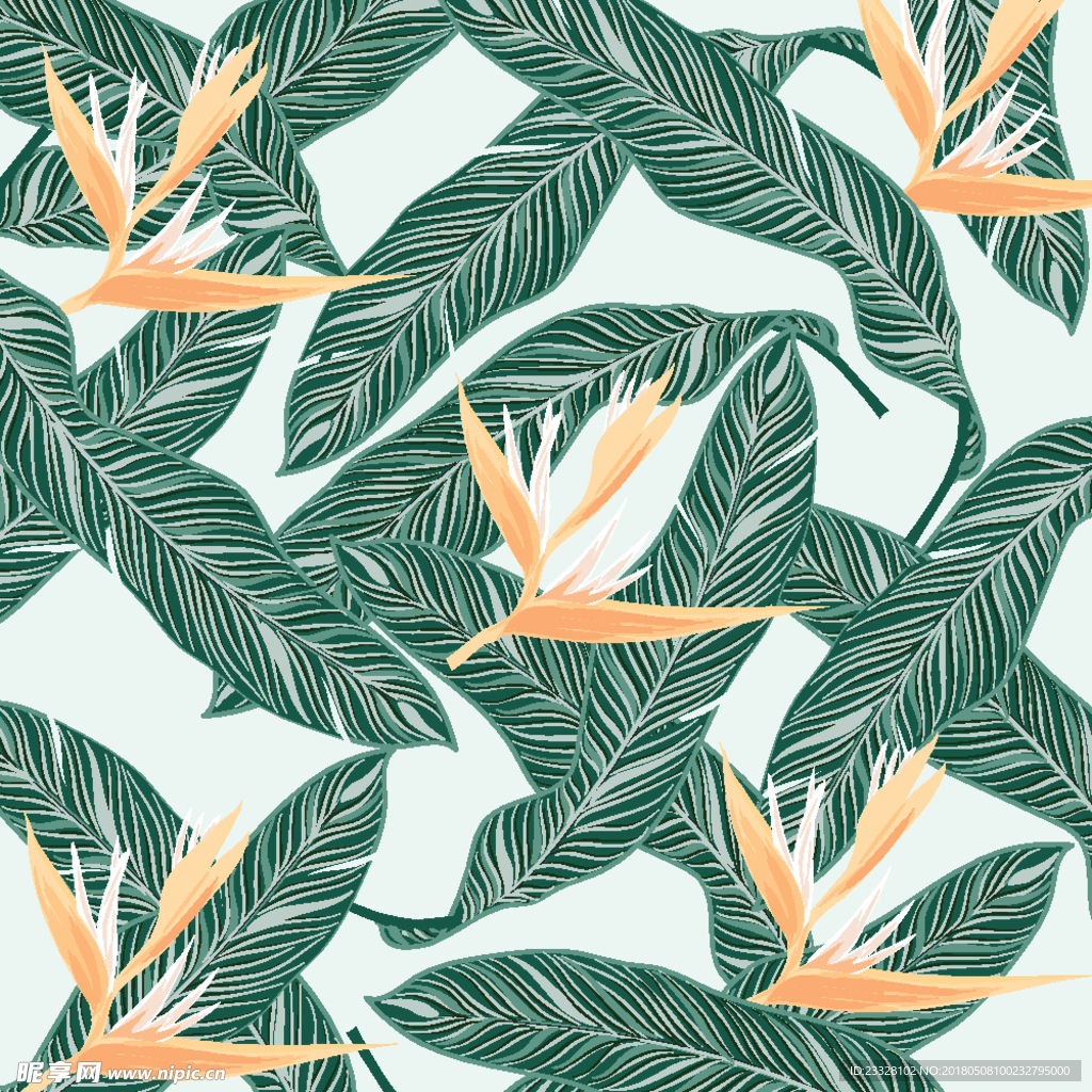 植物无缝印花图案