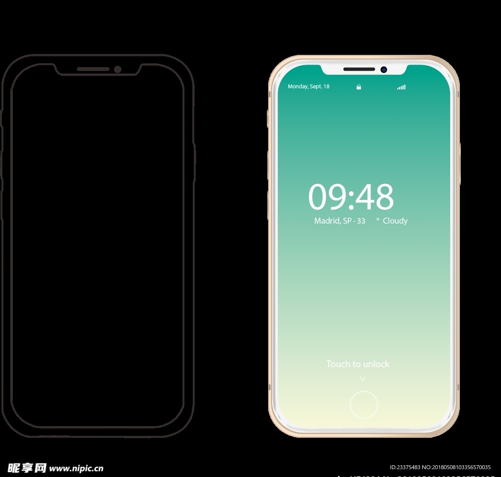 iphoneX矢量图线图