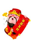财神爷 雕刻 人形牌 立牌