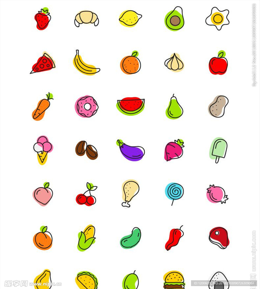 卡通食品果蔬图案